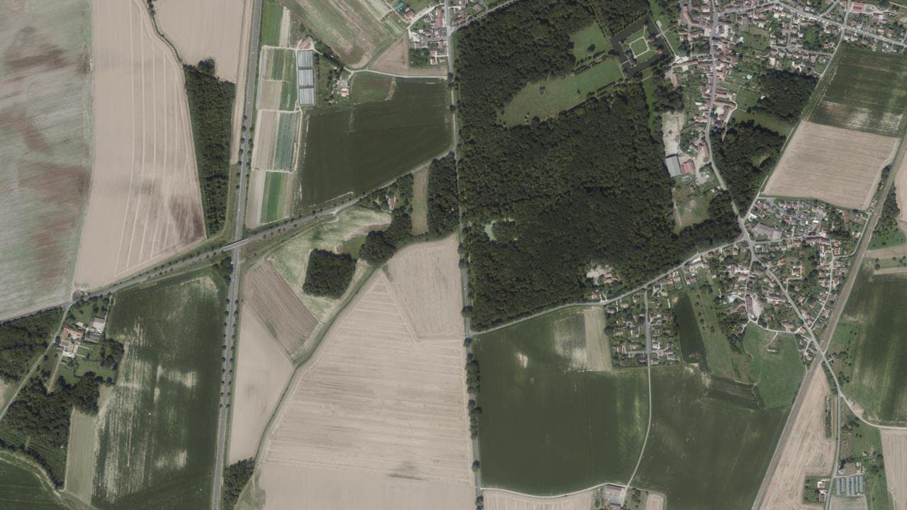 Vue aérienne du territoire de Crèvecœur-en-Brie
